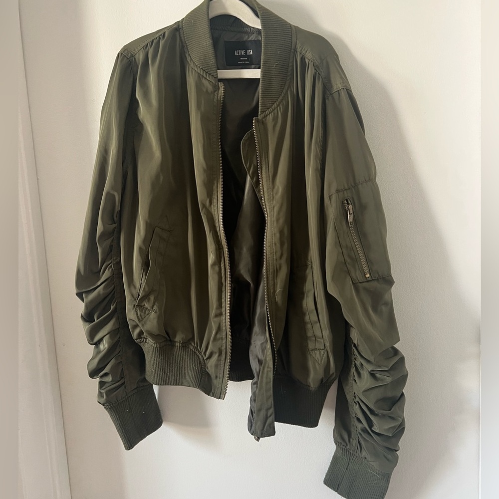 Green bomber jacket